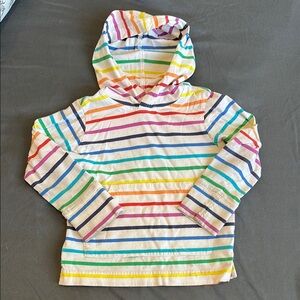 Primary Rainbow Striped Hoodie, size 3T